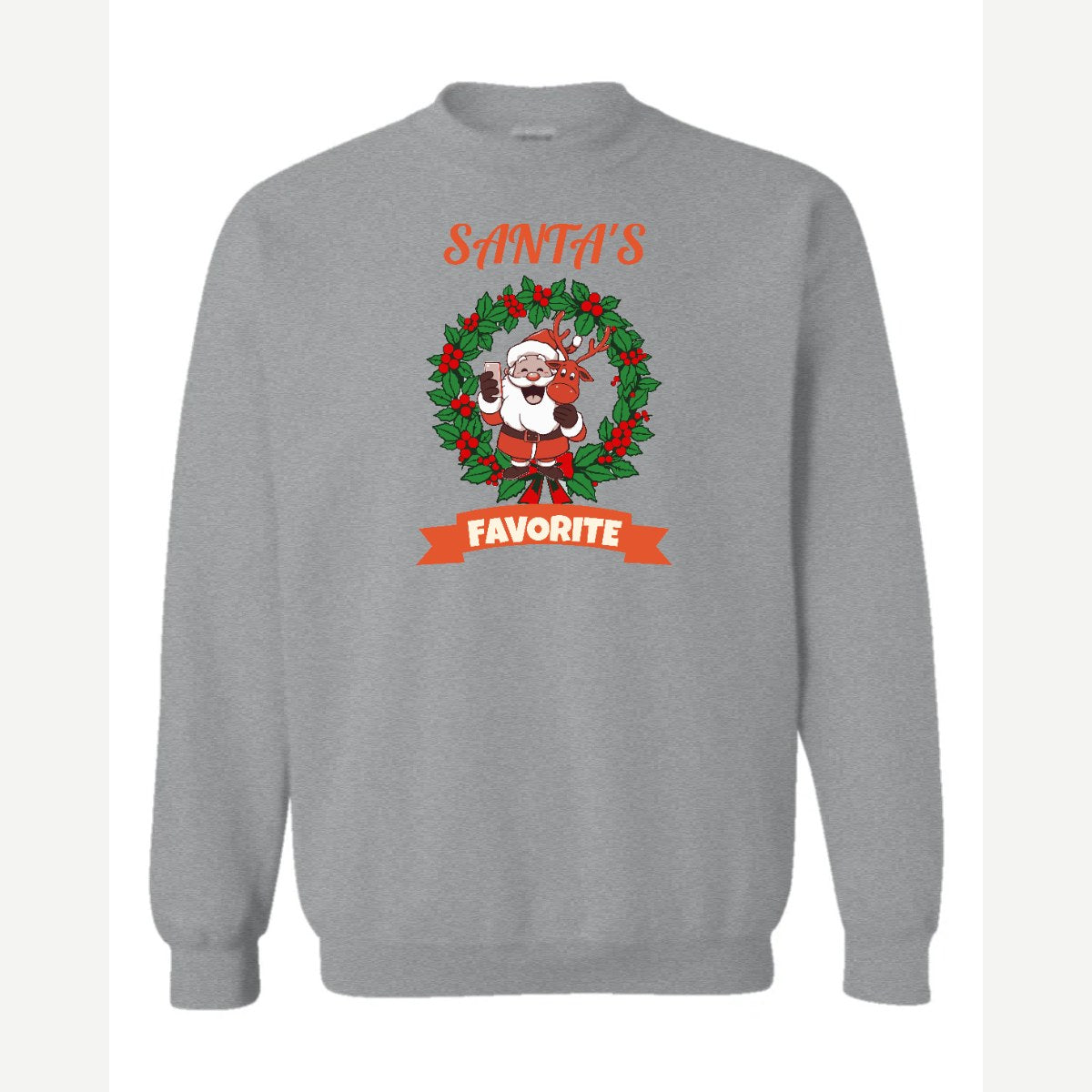 Santa's Favorite — Crewneck Sweatshirt / Sport Grey