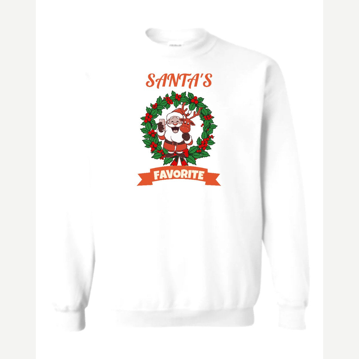 Santa's Favorite — Crewneck Sweatshirt / White