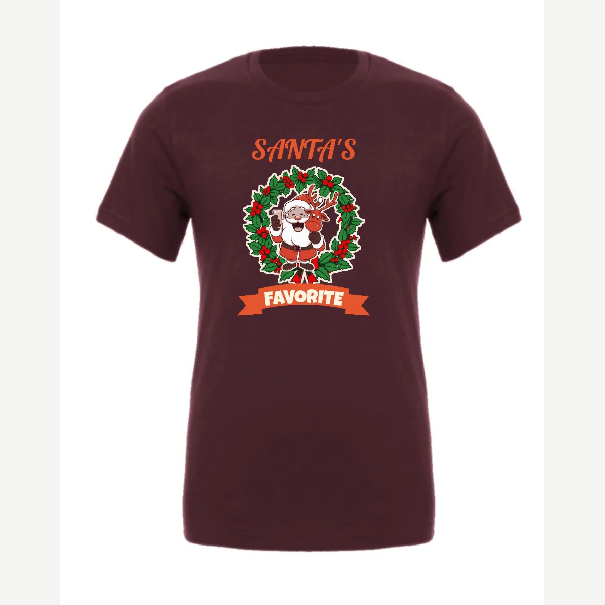Santa's Favorite — Premium Tee / Maroon