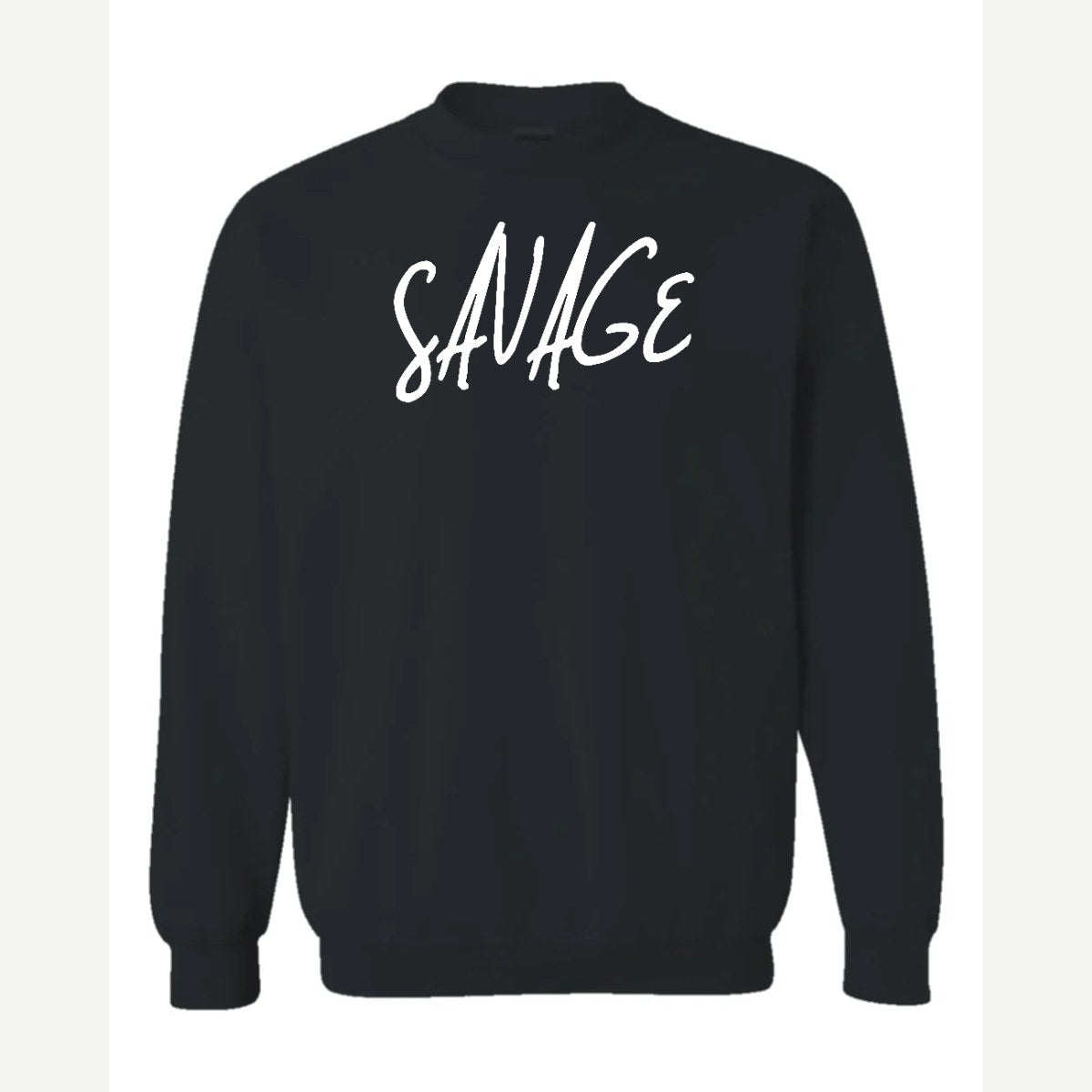 Savage (Script) — Crewneck Sweatshirt / Black