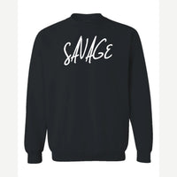 Savage (Script) — Crewneck Sweatshirt / Black