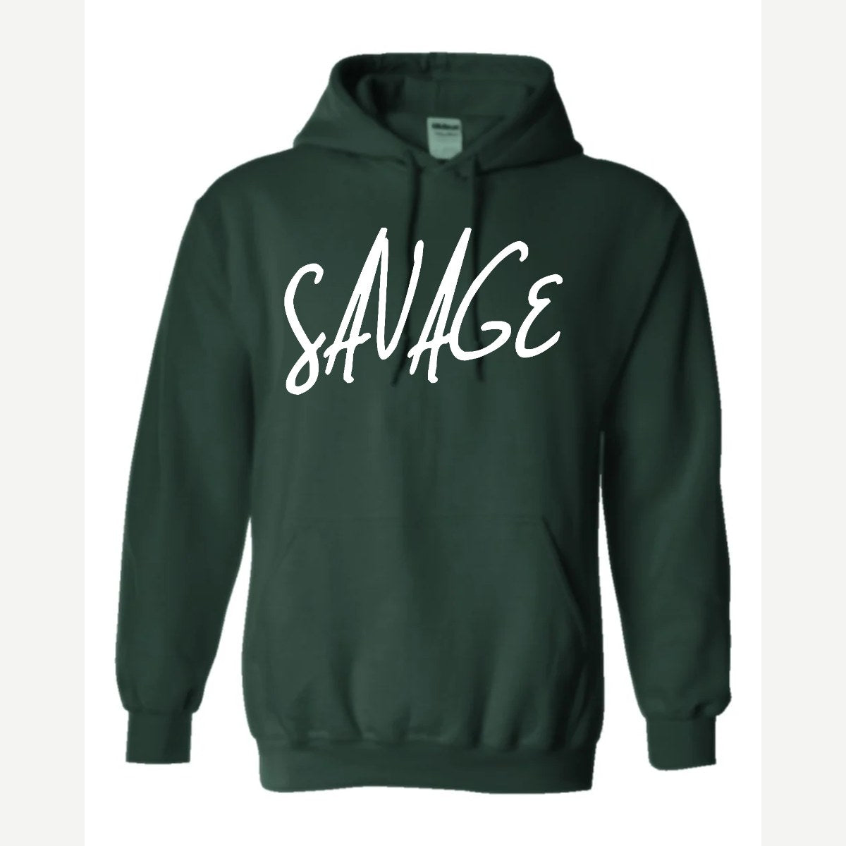 Savage (Script) — Hoodie / Forest Green