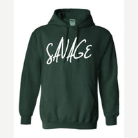 Savage (Script) — Hoodie / Forest Green