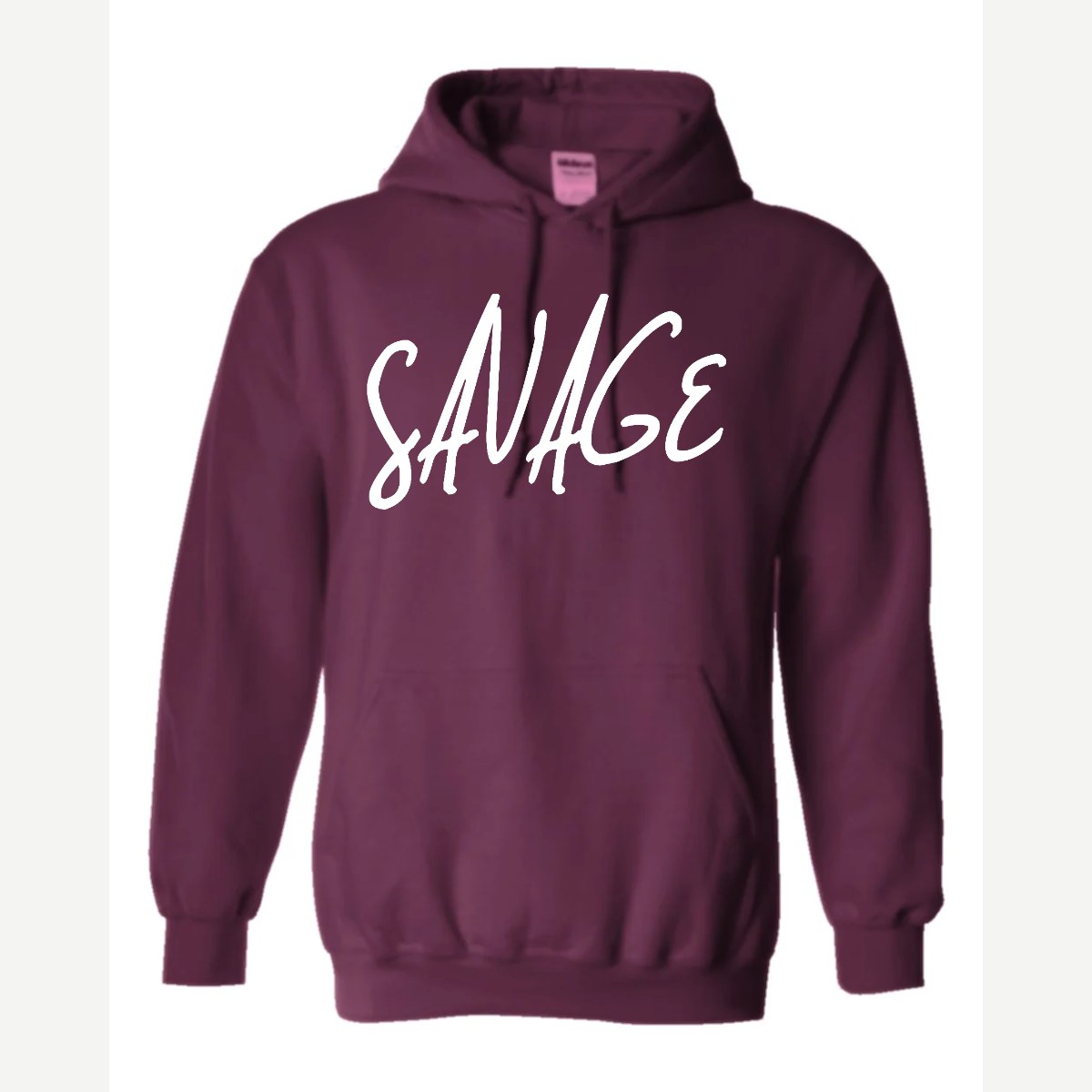 Savage (Script) — Hoodie / Maroon
