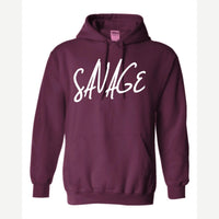 Savage (Script) — Hoodie / Maroon