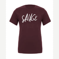 Savage (Script) — Premium Tee / Maroon