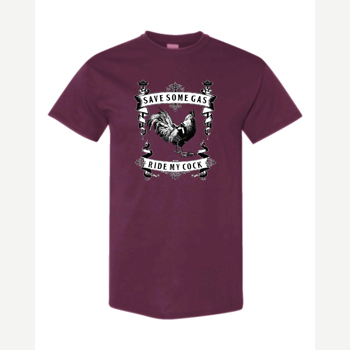 Save Some Gas (Rooster) — Classic Tee / Maroon