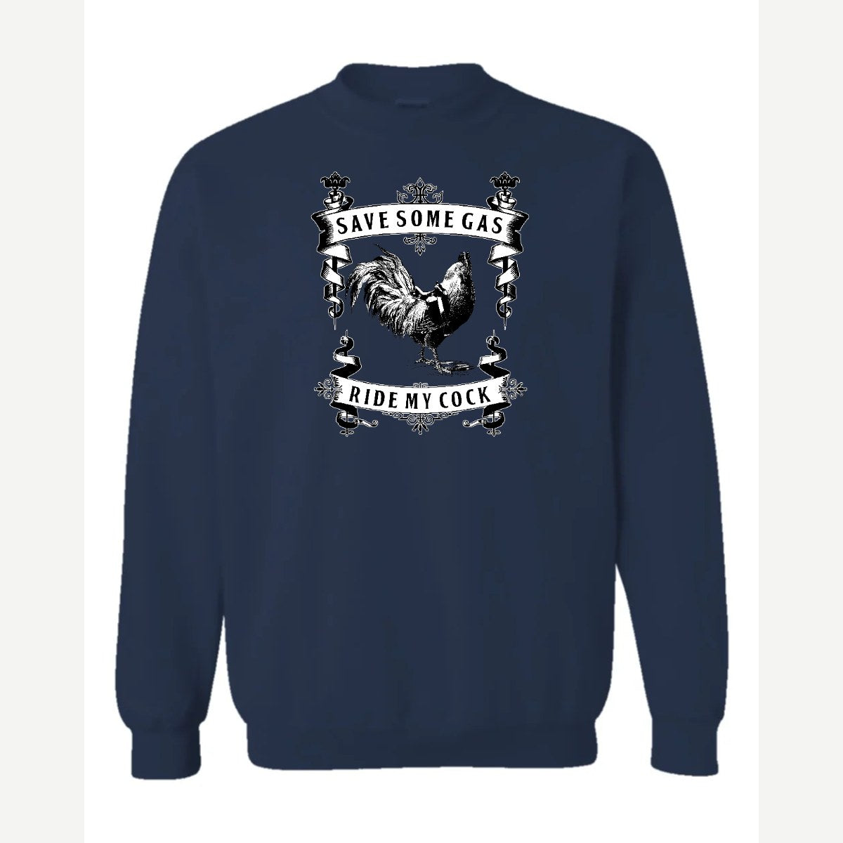 Save Some Gas (Rooster) — Crewneck Sweatshirt / Navy