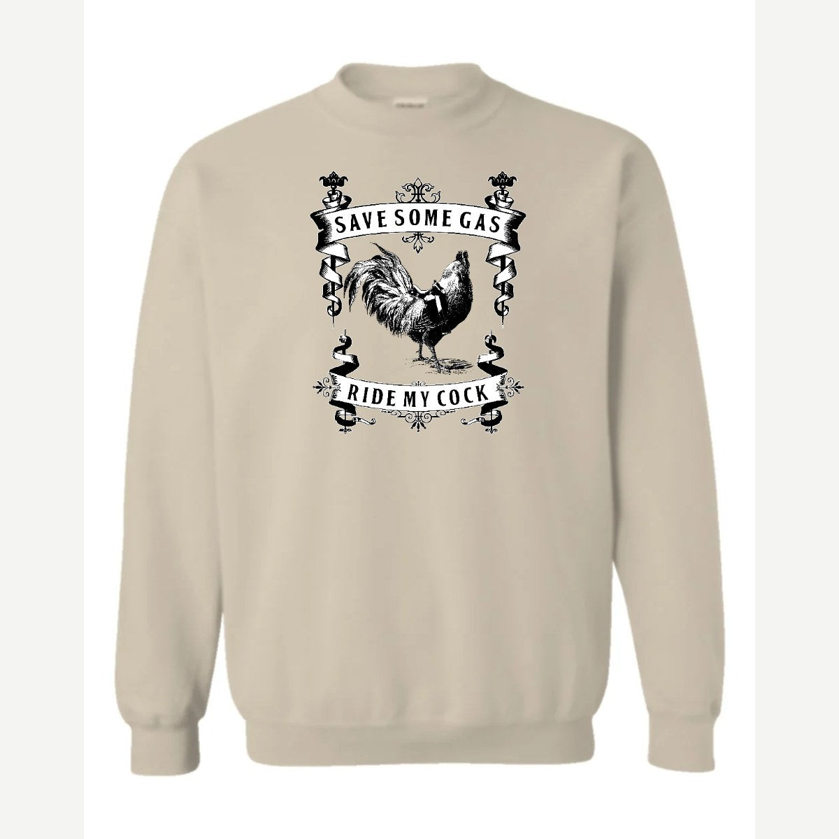 Save Some Gas (Rooster) — Crewneck Sweatshirt / Sand