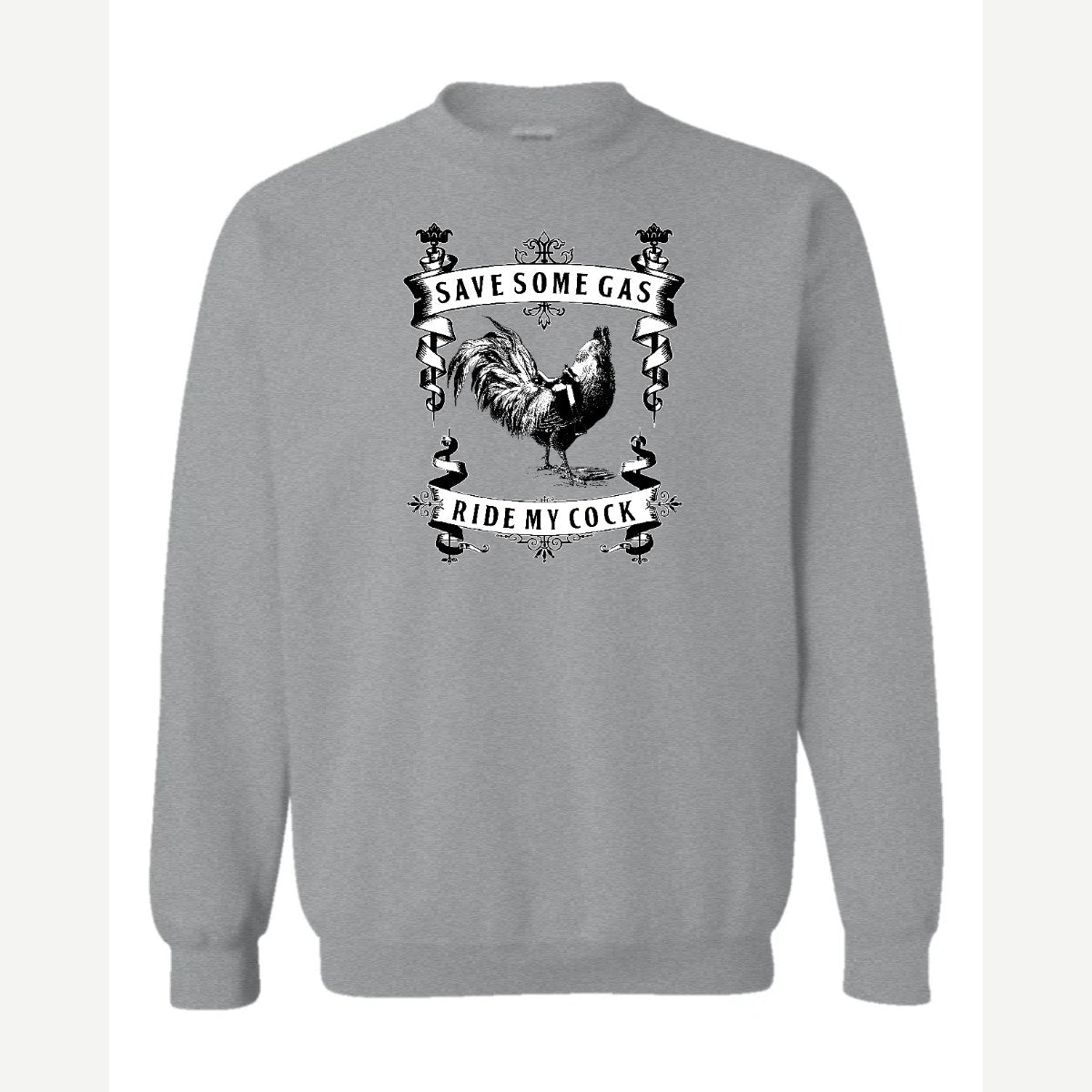 Save Some Gas (Rooster) — Crewneck Sweatshirt / Sport Grey