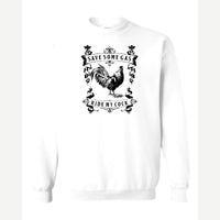 Save Some Gas (Rooster) — Crewneck Sweatshirt / White