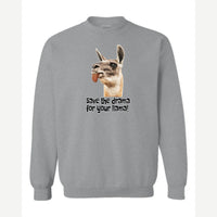 Save the Drama for Your Llama! — Crewneck Sweatshirt / Sport Grey