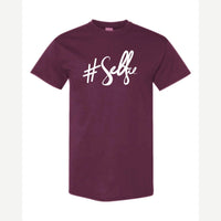 #Selfie (Script) — Classic Tee / Maroon