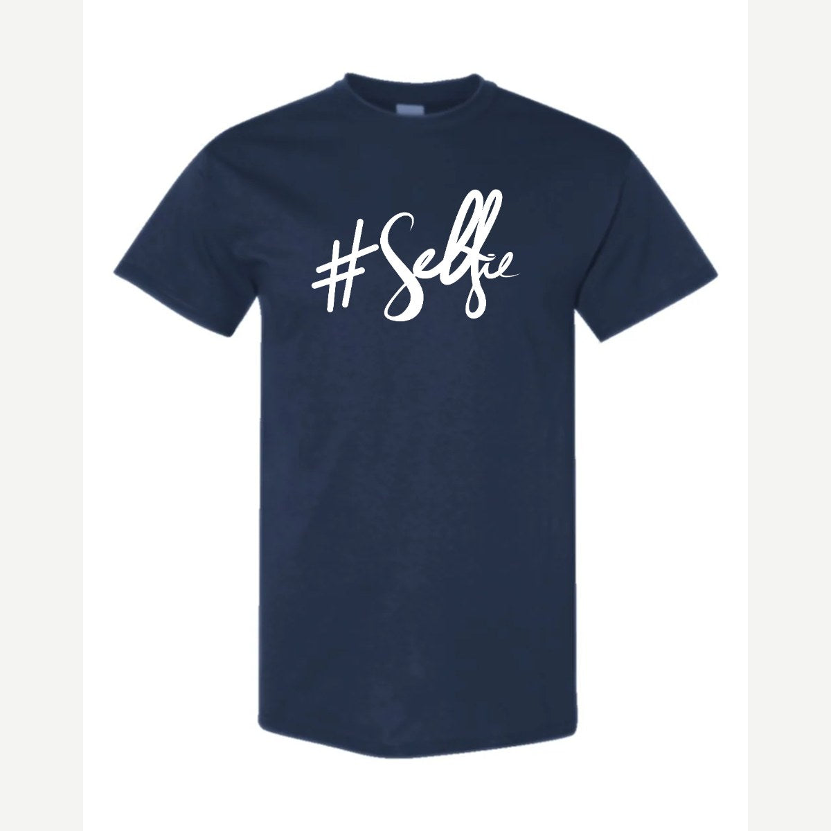 #Selfie (Script) — Classic Tee / Navy