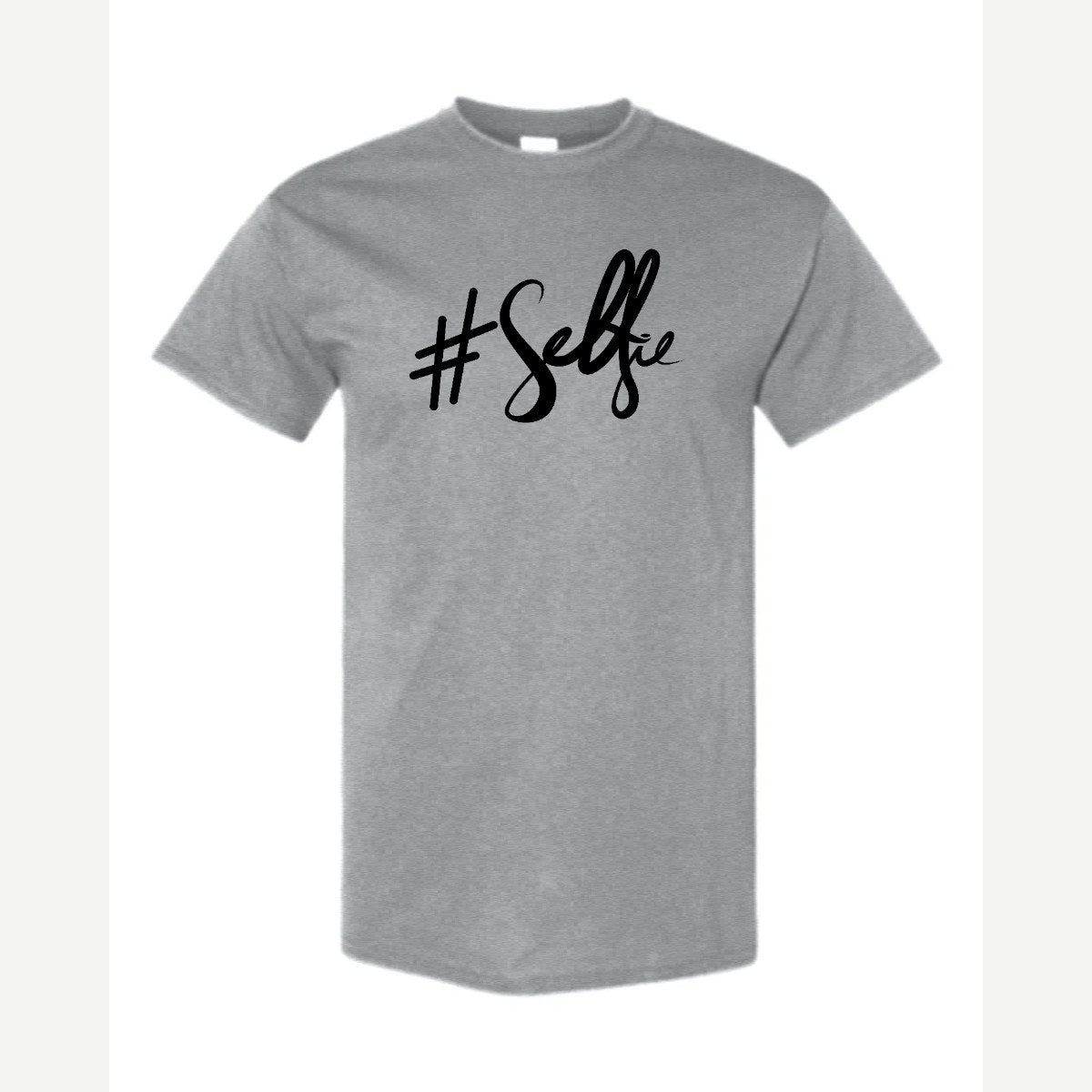 #Selfie (Script) — Classic Tee / Sport Grey