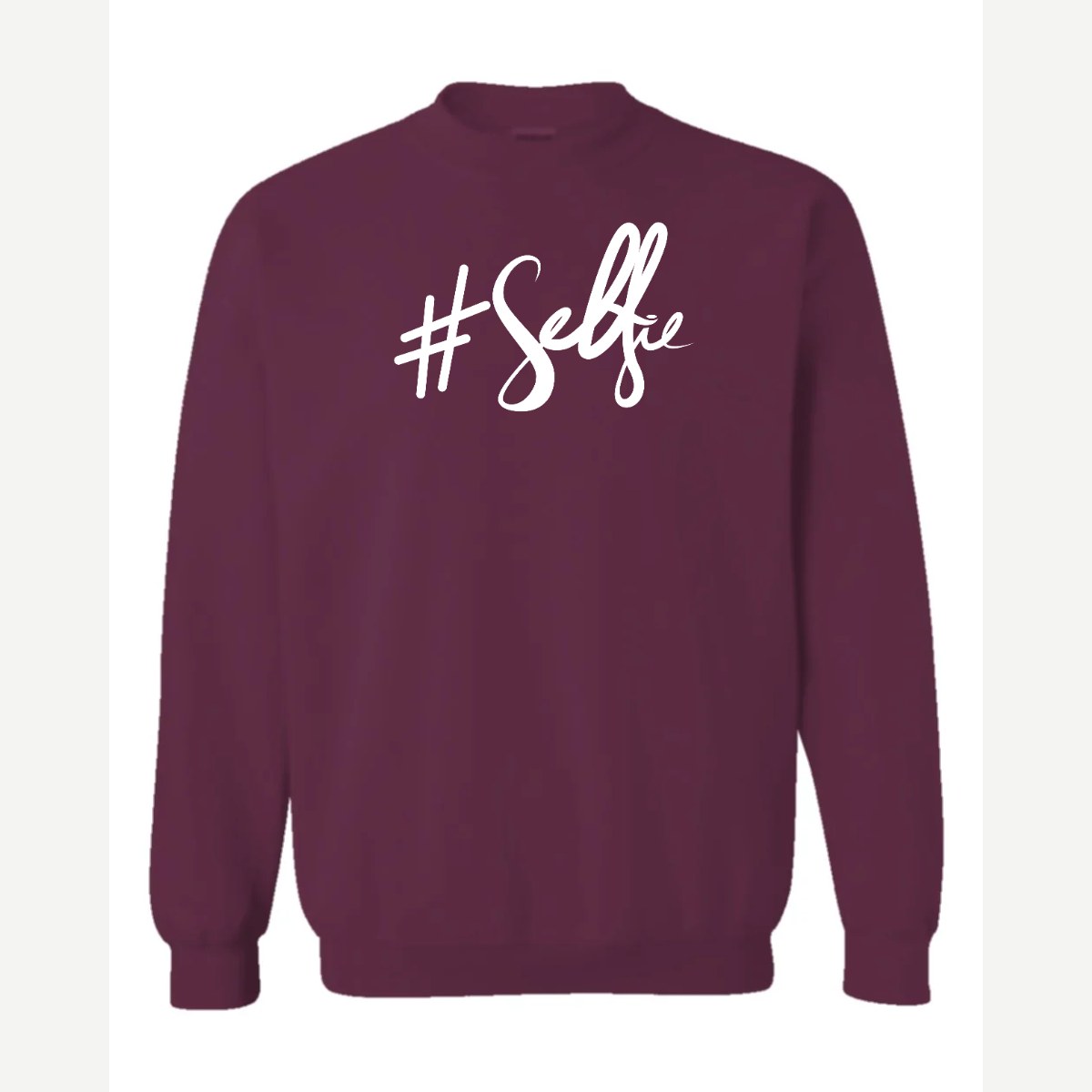 #Selfie (Script) — Crewneck Sweatshirt / Maroon