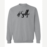 #Selfie (Script) — Crewneck Sweatshirt / Sport Grey