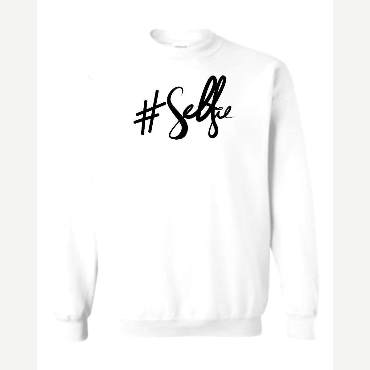 #Selfie (Script) — Crewneck Sweatshirt / White