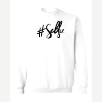 #Selfie (Script) — Crewneck Sweatshirt / White