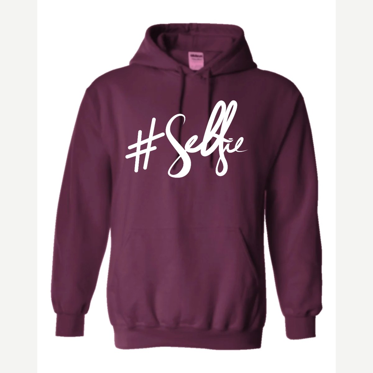 #Selfie (Script) — Hoodie / Maroon