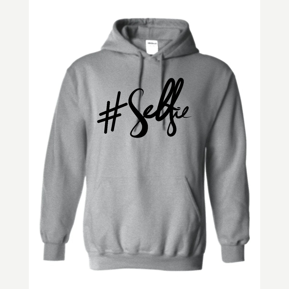 #Selfie (Script) — Hoodie / Sport Grey