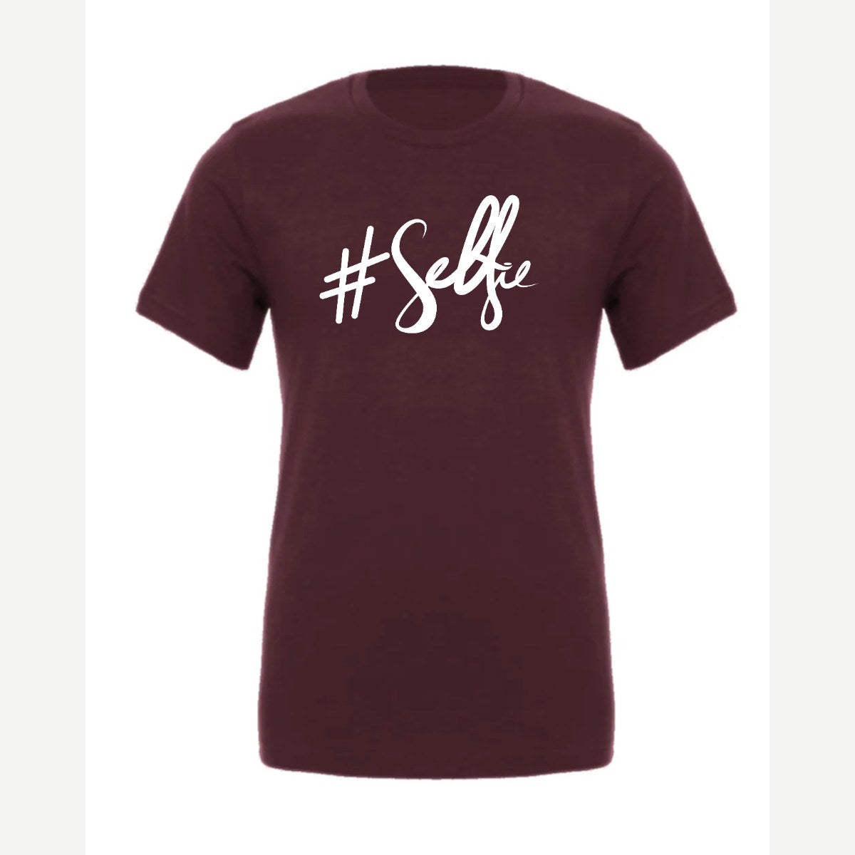 #Selfie (Script) — Premium Tee / Maroon