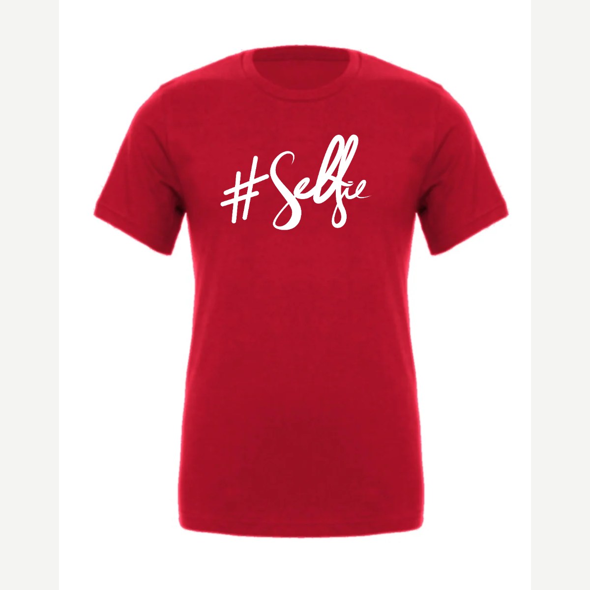 #Selfie (Script) — Premium Tee / Red
