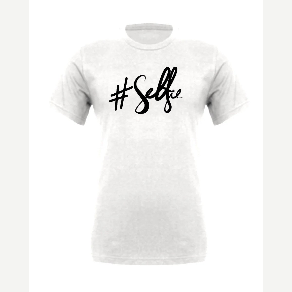 #Selfie (Script) — Premium Tee / White