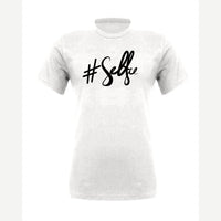 #Selfie (Script) — Premium Tee / White