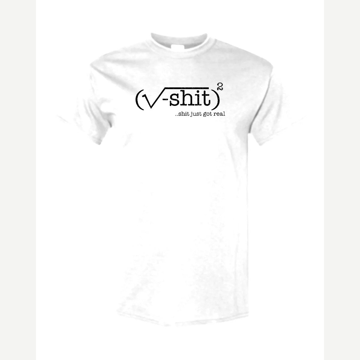 (√-sh*t)² – It Just Got Real — Classic Tee / White