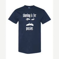 Shaving Is For… (Mustache) — Classic Tee / Navy