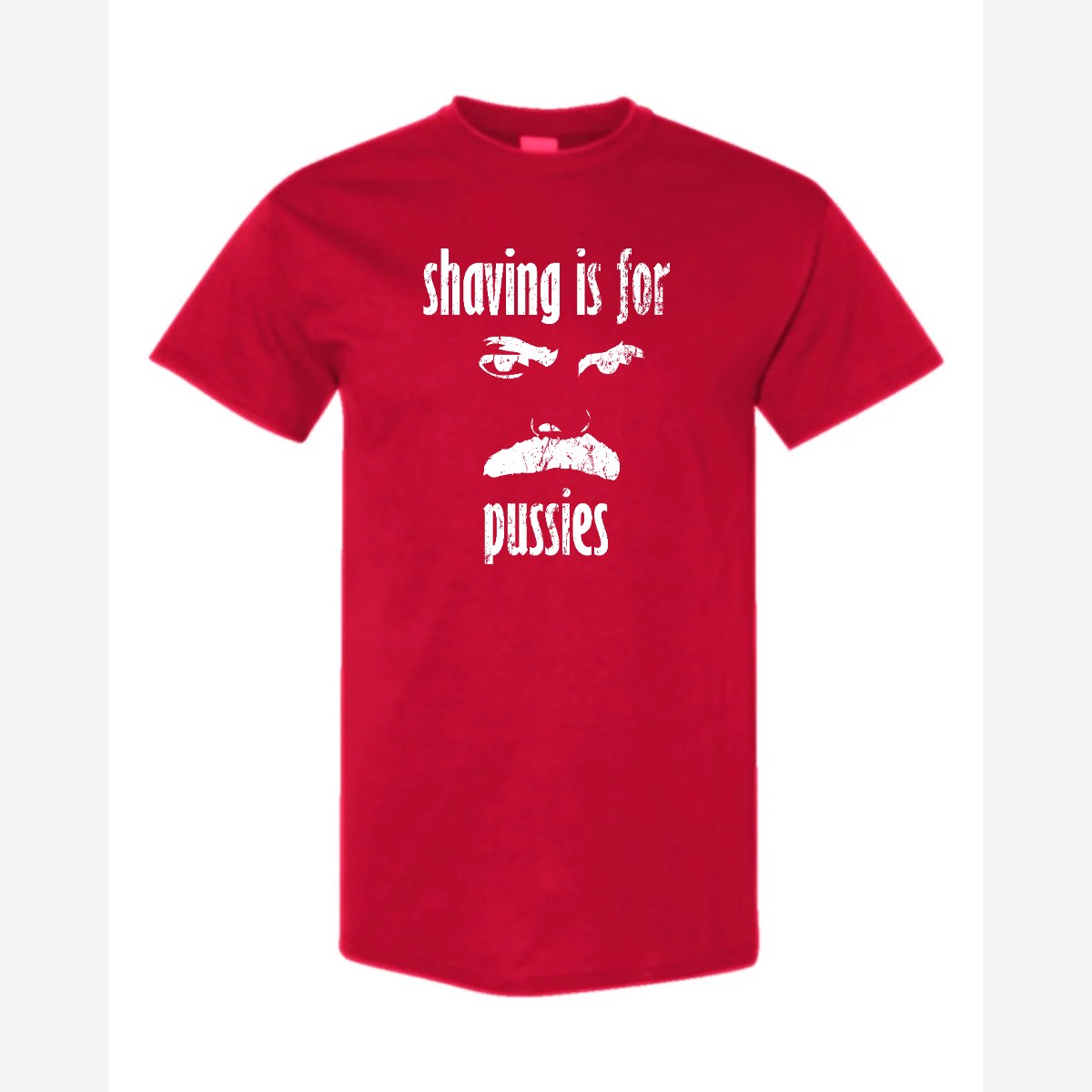 Shaving Is For… (Mustache) — Classic Tee / Red