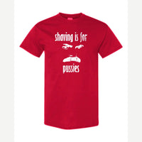 Shaving Is For… (Mustache) — Classic Tee / Red