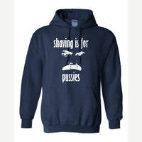 Shaving Is For… (Mustache) — Hoodie / Navy