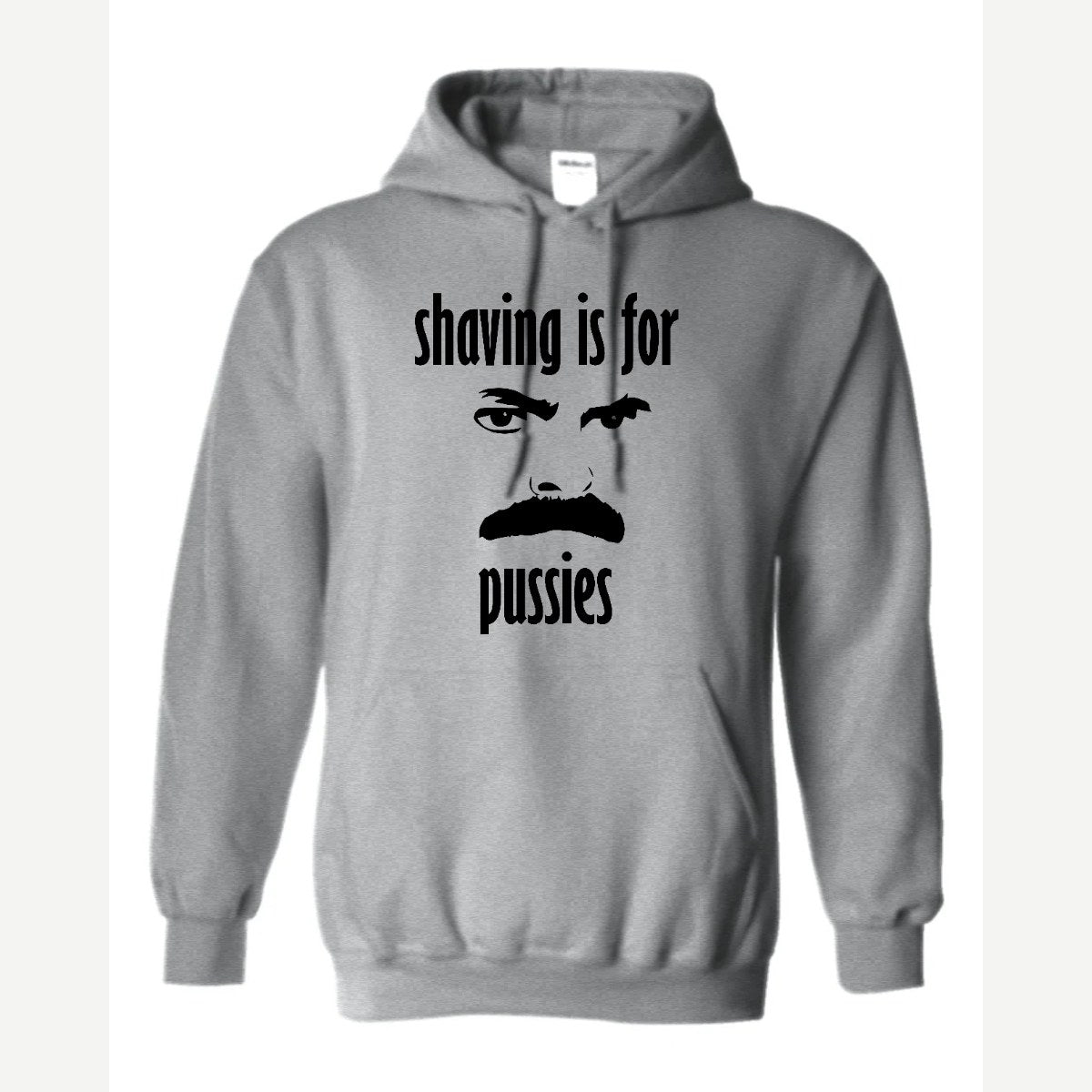 Shaving Is For… (Mustache) — Hoodie / Sport Grey