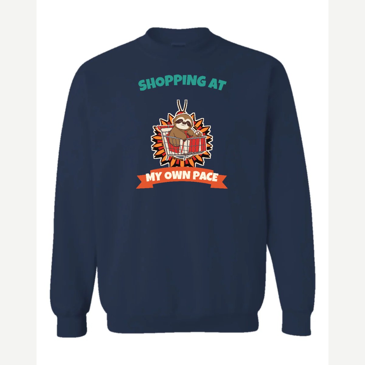 Shopping at My Own Pace — Crewneck Sweatshirt / Navy