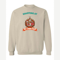 Shopping at My Own Pace — Crewneck Sweatshirt / Sand