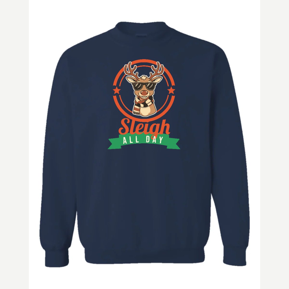 Sleigh All Day — Crewneck Sweatshirt / Navy