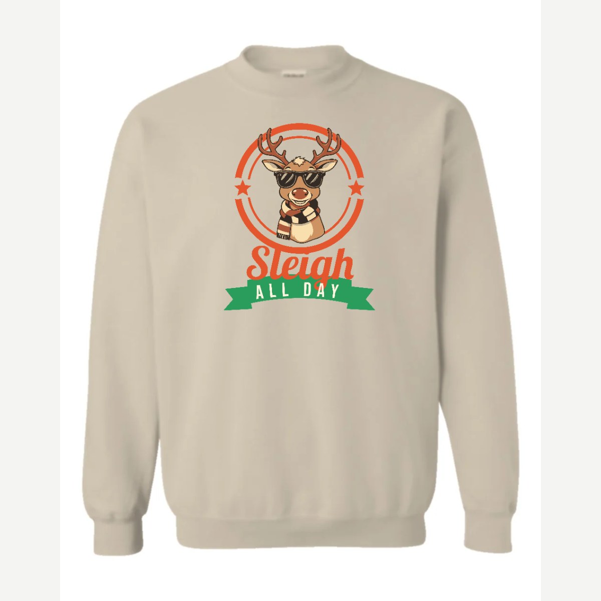 Sleigh All Day — Crewneck Sweatshirt / Sand