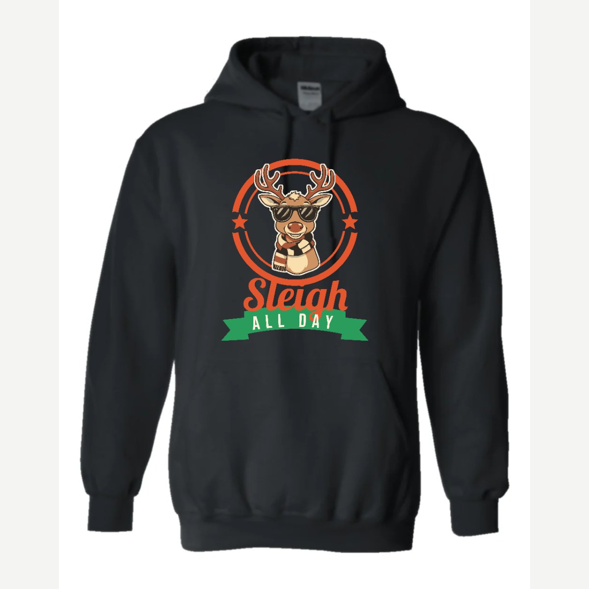 Sleigh All Day — Hoodie / Black