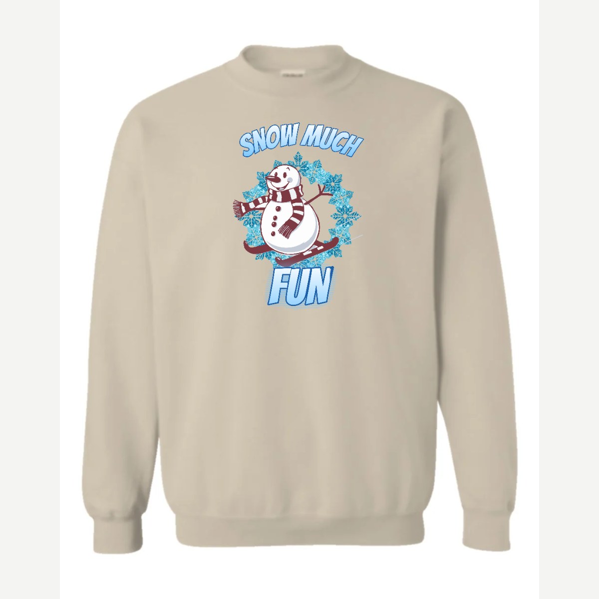 Snow Much Fun — Crewneck Sweatshirt / Sand