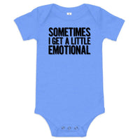 Sometimes I Get a Little Emotional — Baby Bodysuit / Heather Columbia Blue