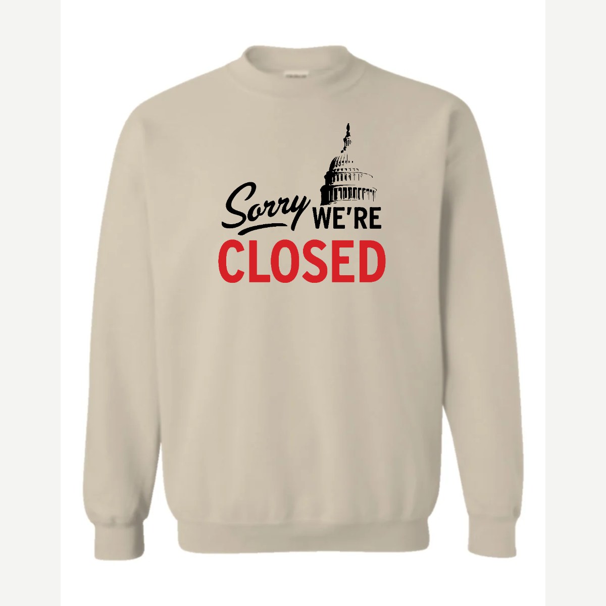 Sorry, We're Closed (Capitol) — Crewneck Sweatshirt / Sand