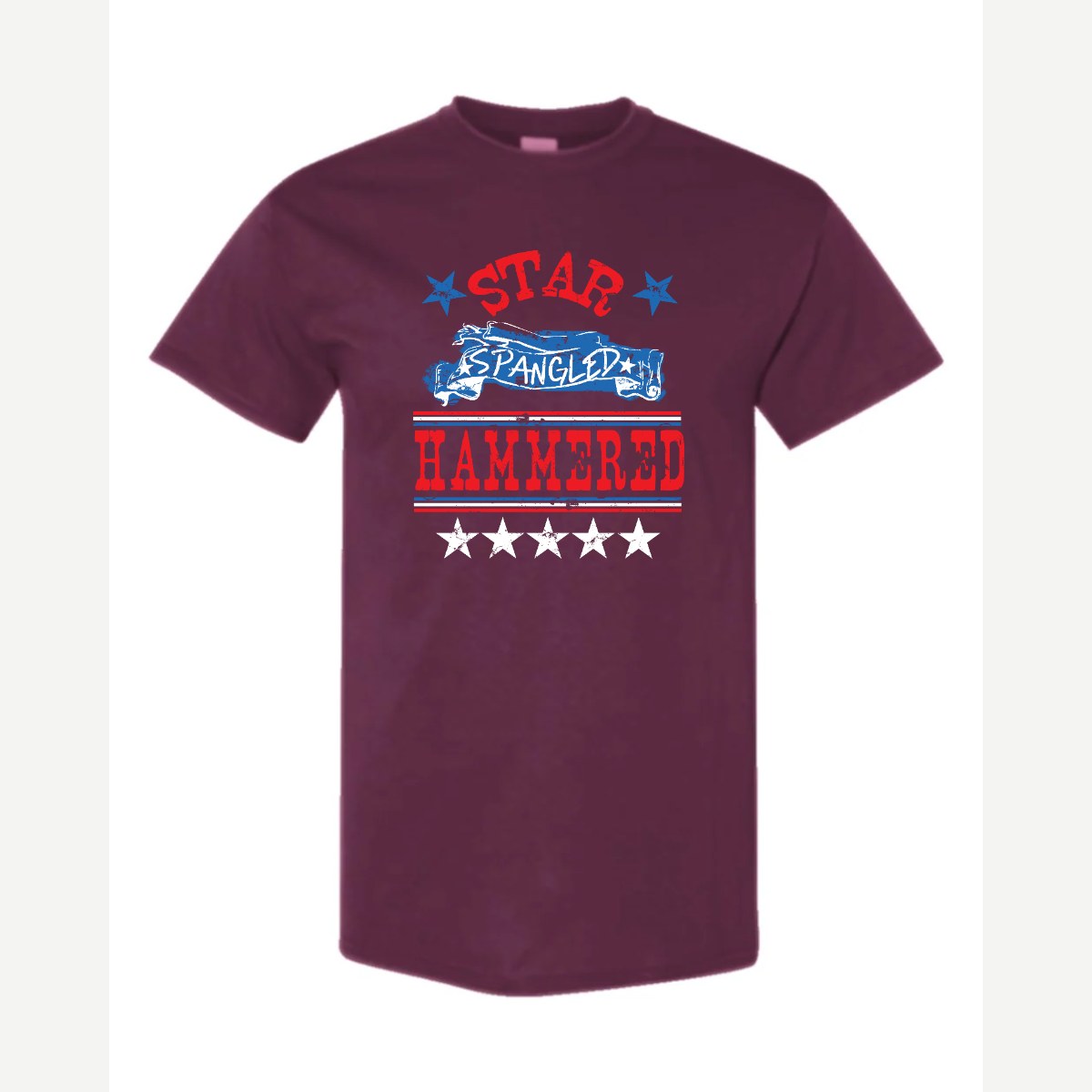 Star Spangled Hammered — Classic Tee / Maroon