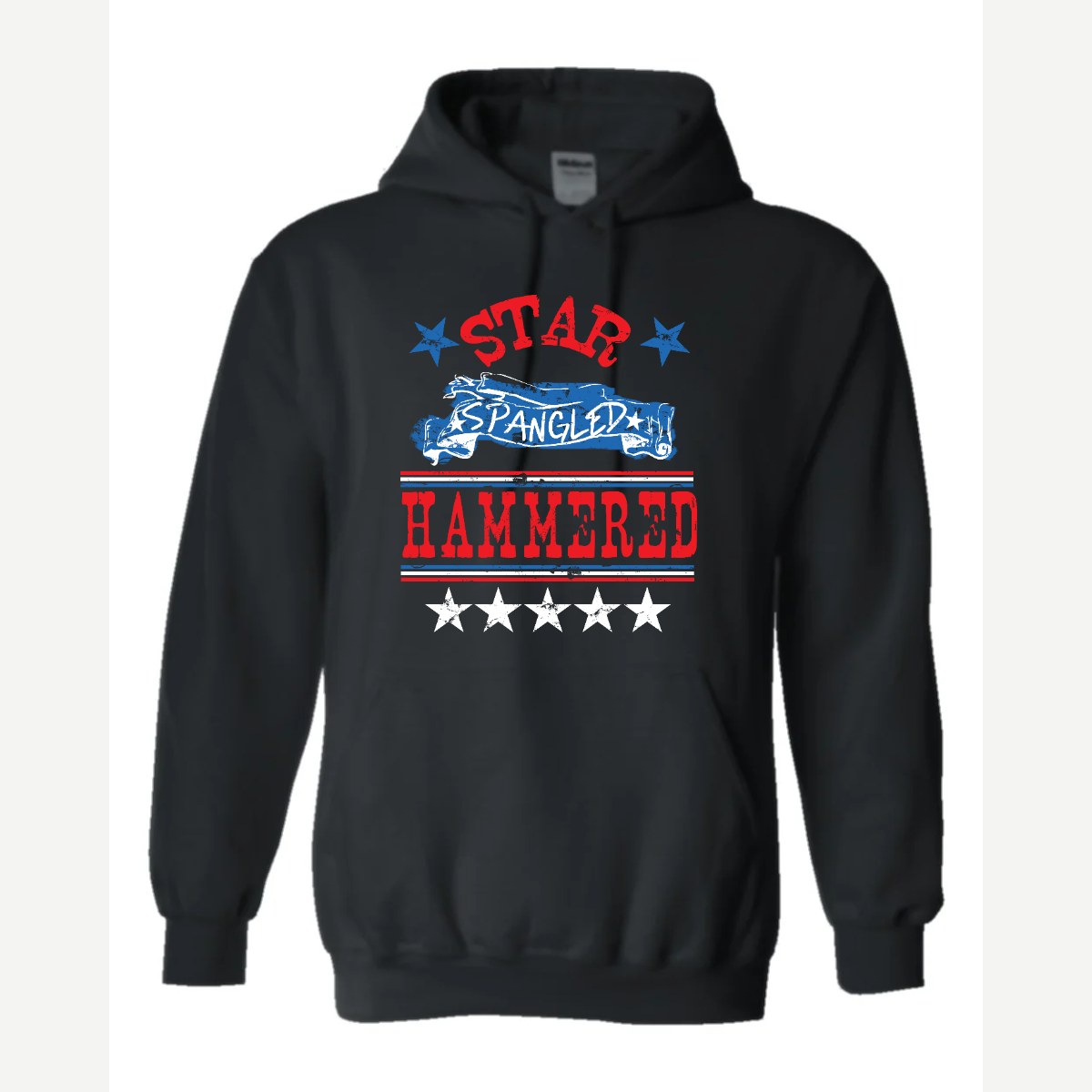 Star Spangled Hammered — Hoodie / Black