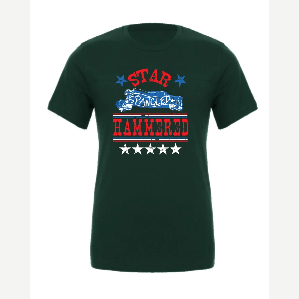 Star Spangled Hammered — Premium Tee / Forest