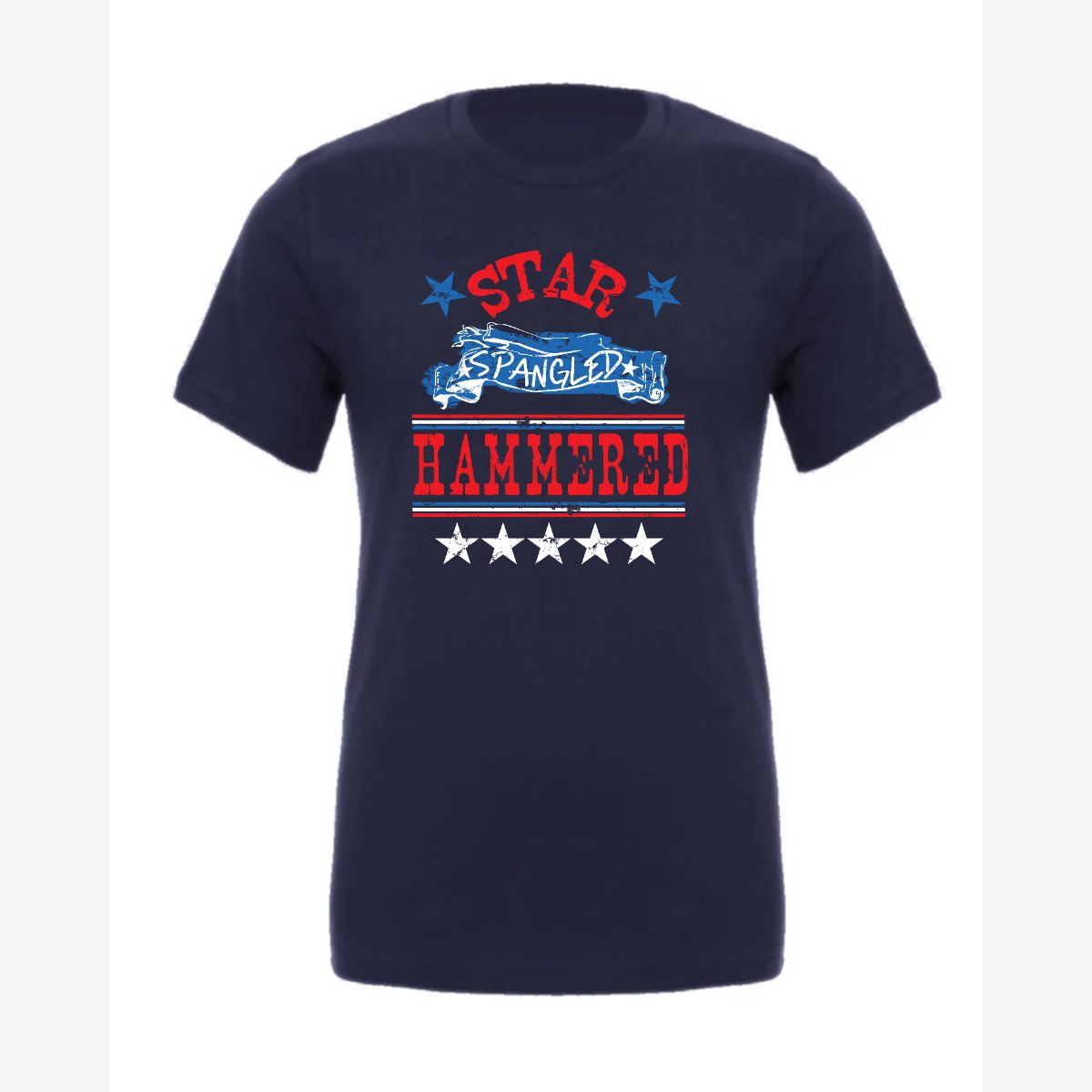 Star Spangled Hammered — Premium Tee / Navy
