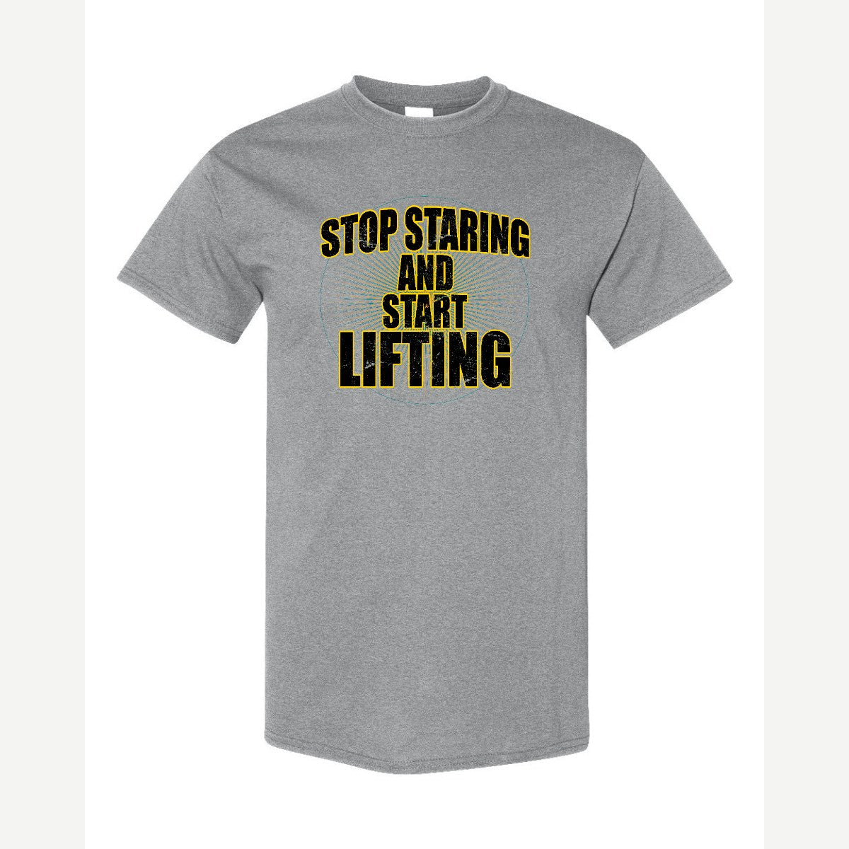 Stop Staring Start Lifting — Classic Tee / Sport Grey