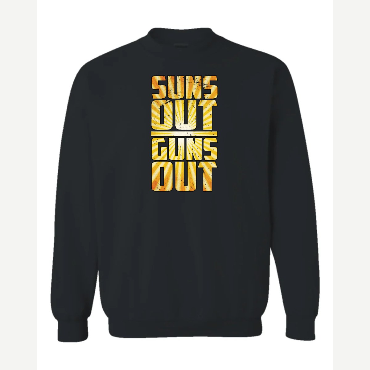 Suns Out Guns Out — Crewneck Sweatshirt / Black