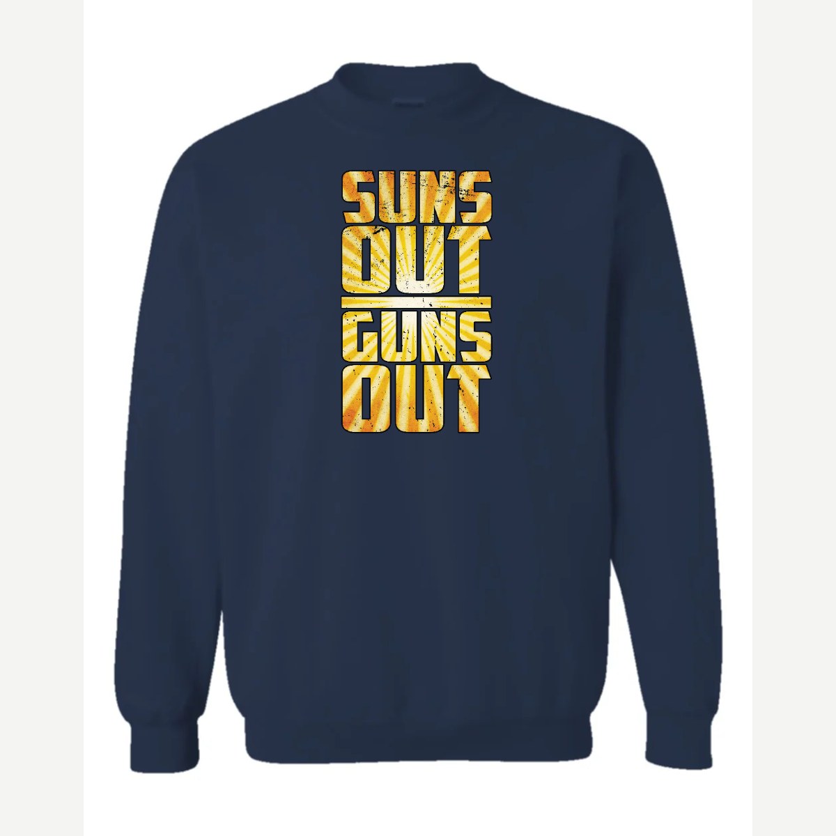 Suns Out Guns Out — Crewneck Sweatshirt / Navy